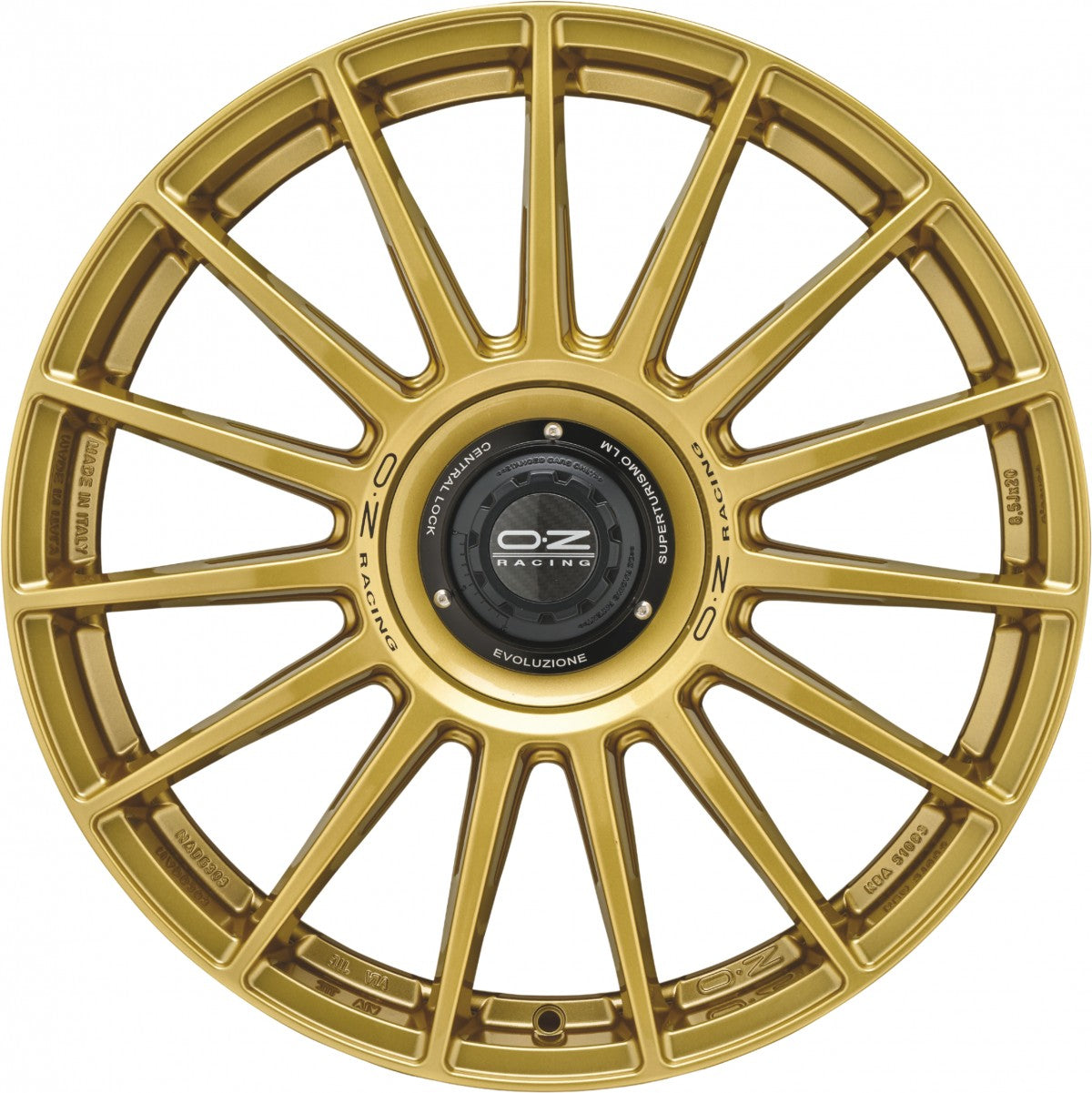 OZ Superturismo Evoluzione race gold + black lettering Alufelge 8x18 Zoll ET45 LK 5x112 ML66.7 – Bild 2