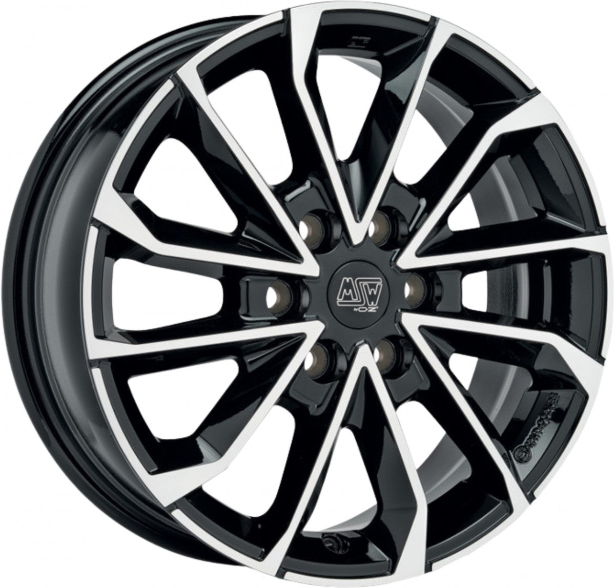 MSW 42 Van gloss black full polished Alufelge 7.5x19 Zoll ET52.5 LK 6x120 ML74.56
