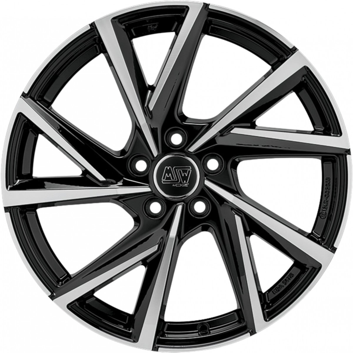 MSW 80/5 gloss black full polished Alufelge 6.5x18 Zoll ET38 LK 5x112 ML57.06 – Bild 2