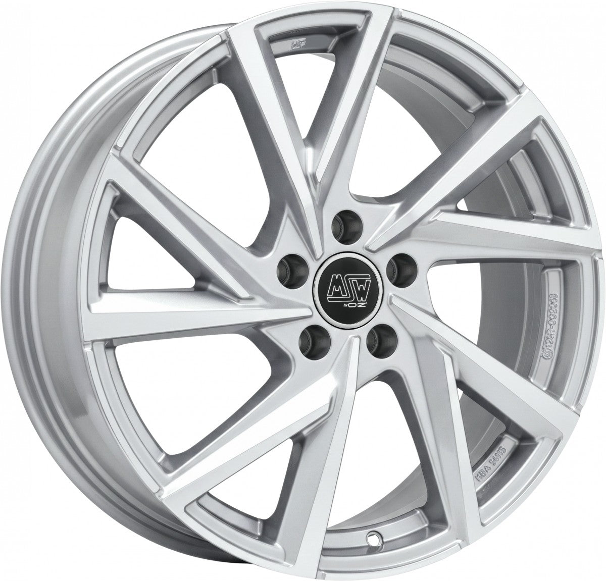 MSW 80/5 full silver Alufelge 8.5x19 Zoll ET46 LK 5x112 ML66.56