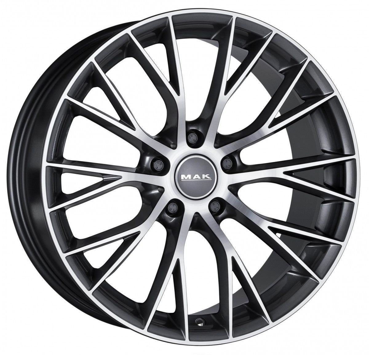 Mak München gun metallic mirror Alufelge 8x18 Zoll ET43 LK 5x120 ML72.6