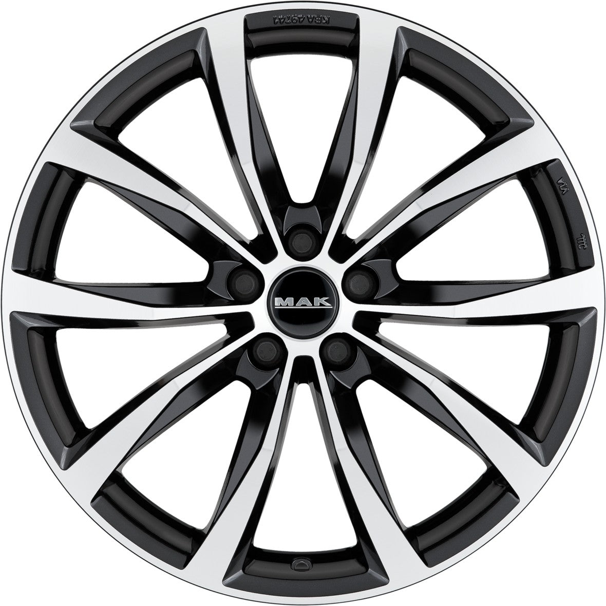 Mak Wolf black mirror Alufelge 6.5x16 Zoll ET35 LK 5x108 ML72 – Bild 2