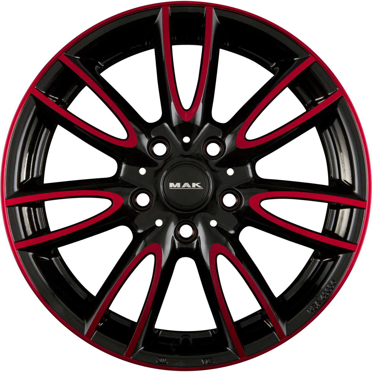 Mak Jackie Black & Red Alufelge 7x17 Zoll ET54 LK 5x112 ML66.6