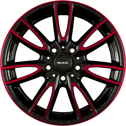 Mak Jackie Black & Red Alufelge 7x17 Zoll ET54 LK 5x112 ML66.6