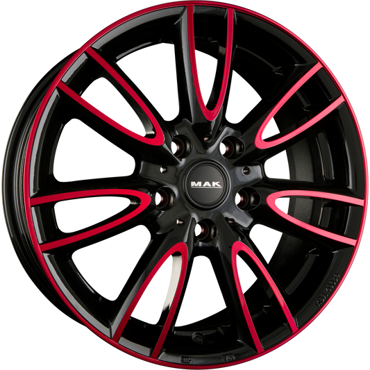 Mak Jackie Black & Red Alufelge 7x17 Zoll ET54 LK 5x112 ML66.6 – Bild 2