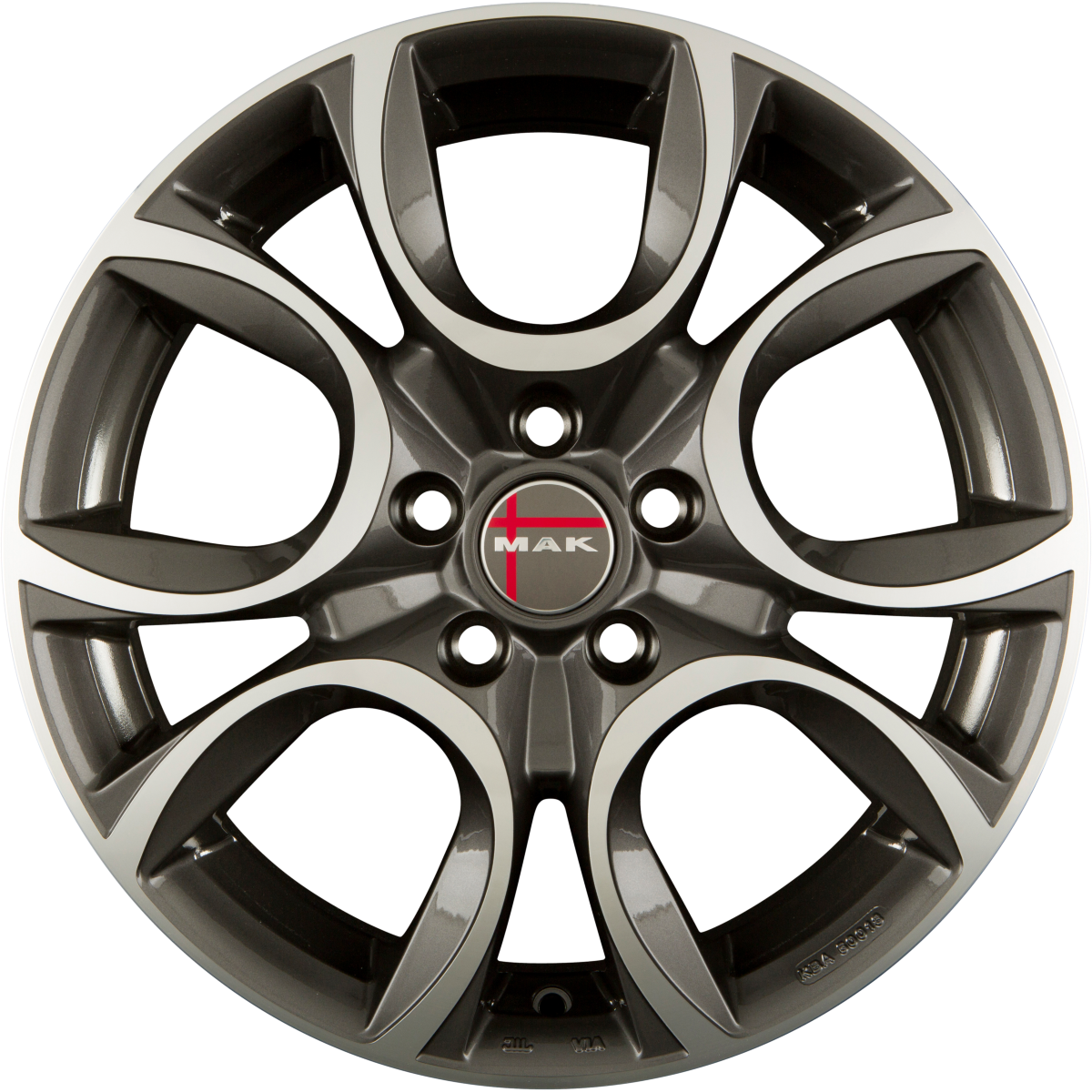 Mak Torino Gun Metallic Mirror Face Alufelge 5.5x14 Zoll ET35 LK 4x98 ML58.1