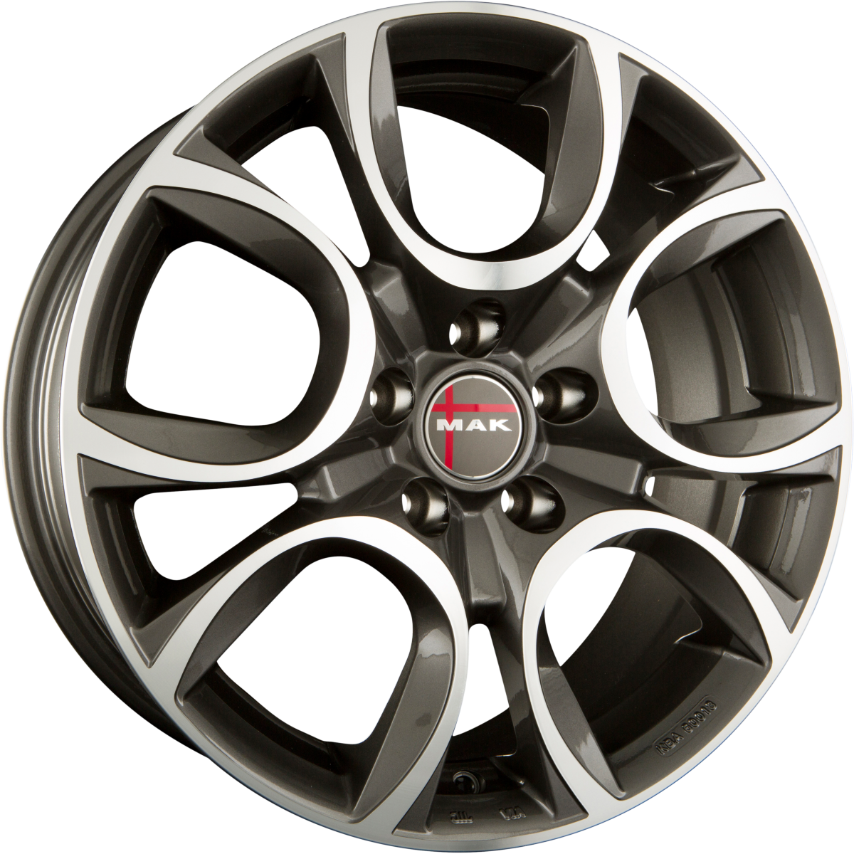 Mak Torino Gun Metallic Mirror Face Alufelge 5.5x14 Zoll ET35 LK 4x98 ML58.1 – Bild 2
