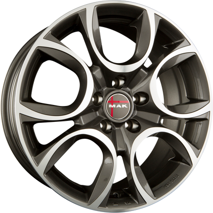 Mak Torino Gun Metallic Mirror Face Alufelge 5.5x14 Zoll ET35 LK 4x98 ML58.1 – Bild 2