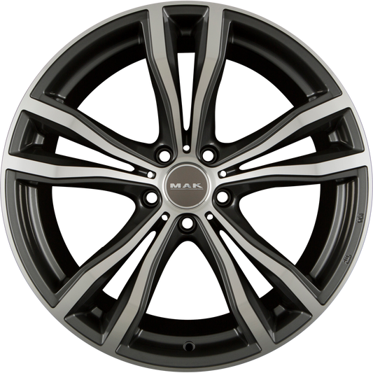 Mak X-Mode gun metallic mirror Alufelge 10x20 Zoll ET40 LK 5x120 ML74.1