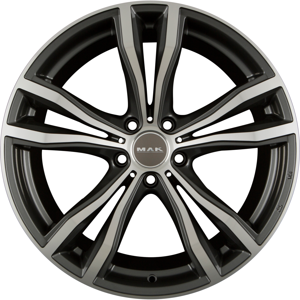 Mak X-Mode gun metallic mirror Alufelge 10x20 Zoll ET40 LK 5x120 ML74.1
