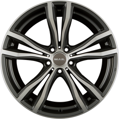 Mak X-Mode gun metallic mirror Alufelge 10x20 Zoll ET40 LK 5x120 ML74.1