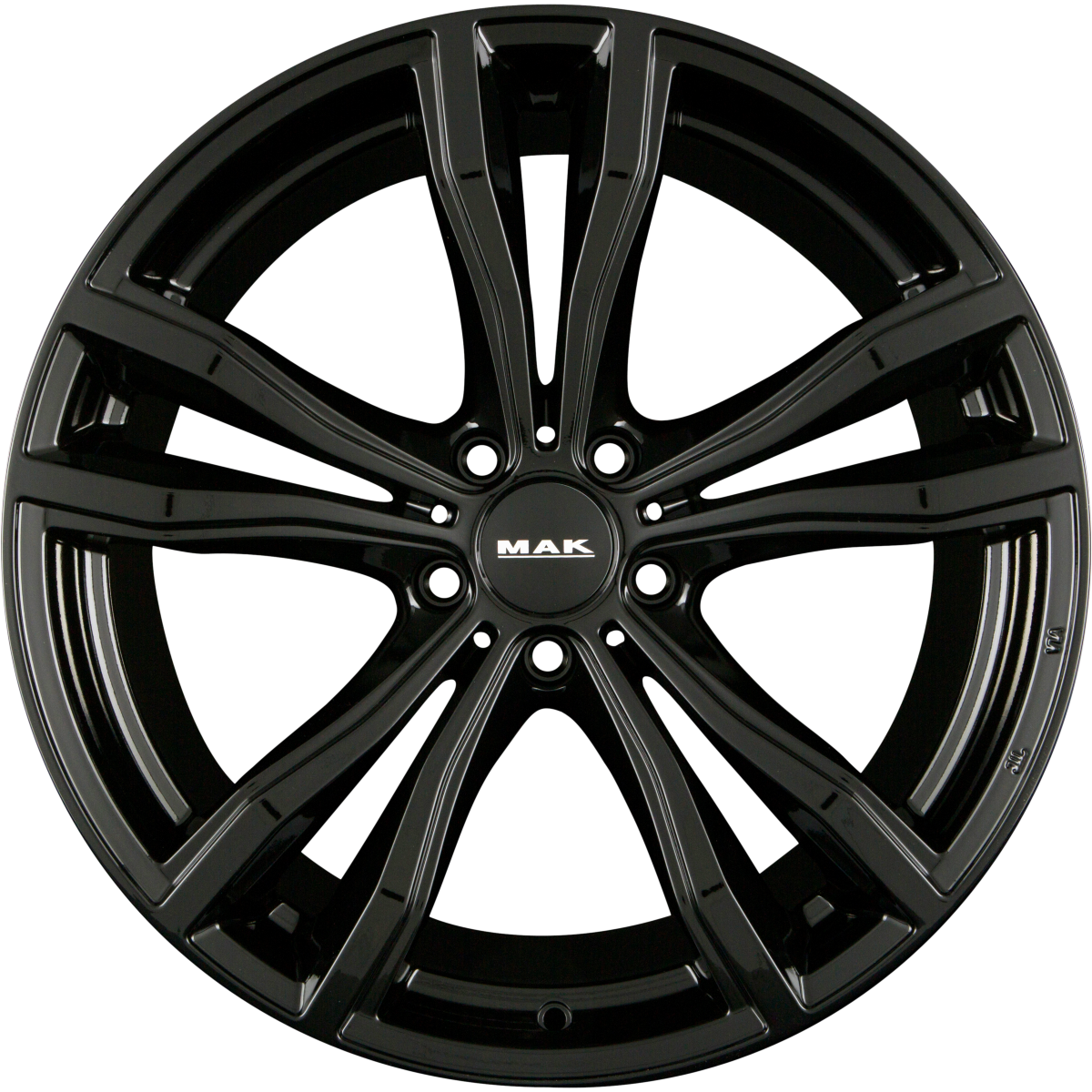 Mak X-Mode gloss black Alufelge 10x20 Zoll ET40 LK 5x120 ML74.1