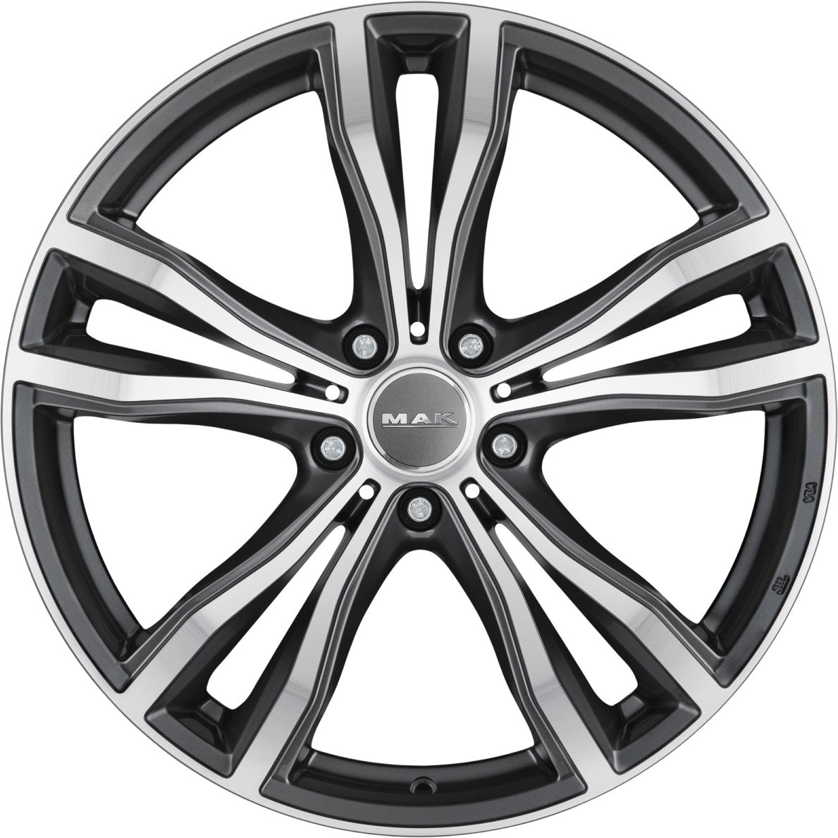 Mak X-Mode gun metallic mirror Alufelge 10x21 Zoll ET50 LK 5x112 ML66.6 – Bild 2