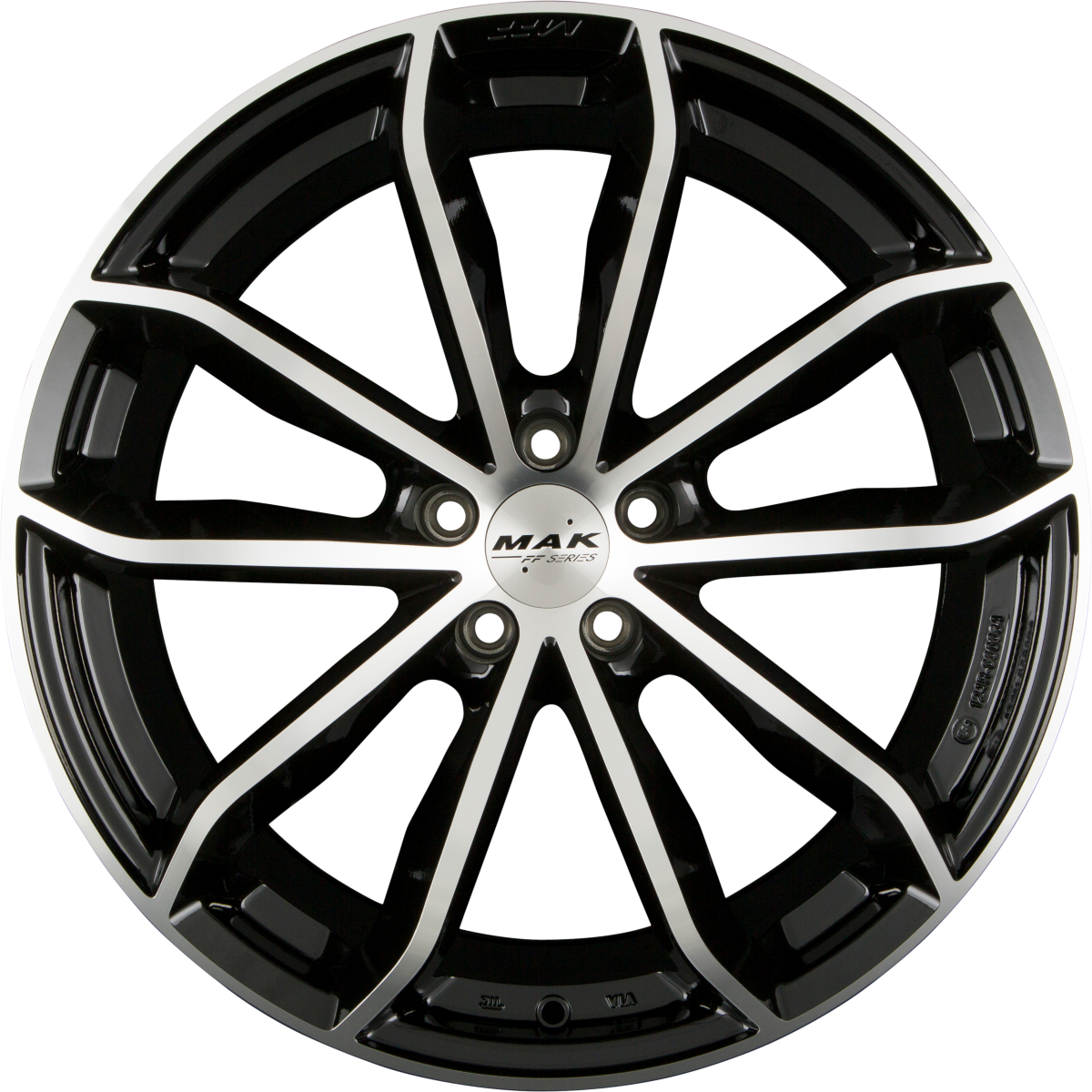Mak 24H-FF Black Mirror Alufelge 9x19 Zoll ET21 LK 5x112 ML66.6