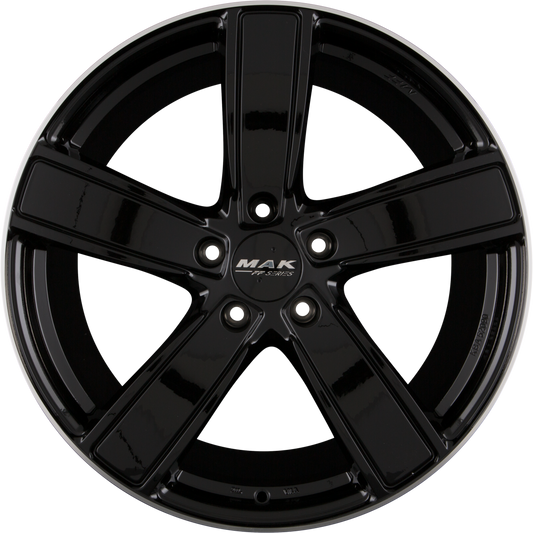 Mak Turismo Gloss Black Mirror Ring Alufelge 9x21 Zoll ET60 LK 5x130 ML71.6