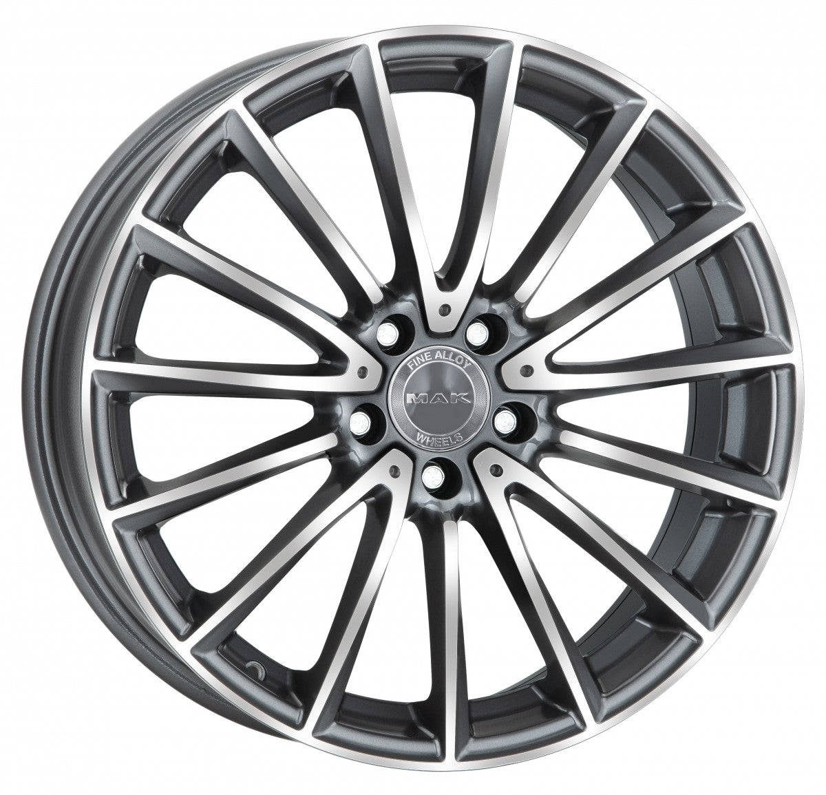 Mak Komet gun metallic mirror Alufelge 9x19 Zoll ET50 LK 5x112 ML66.6