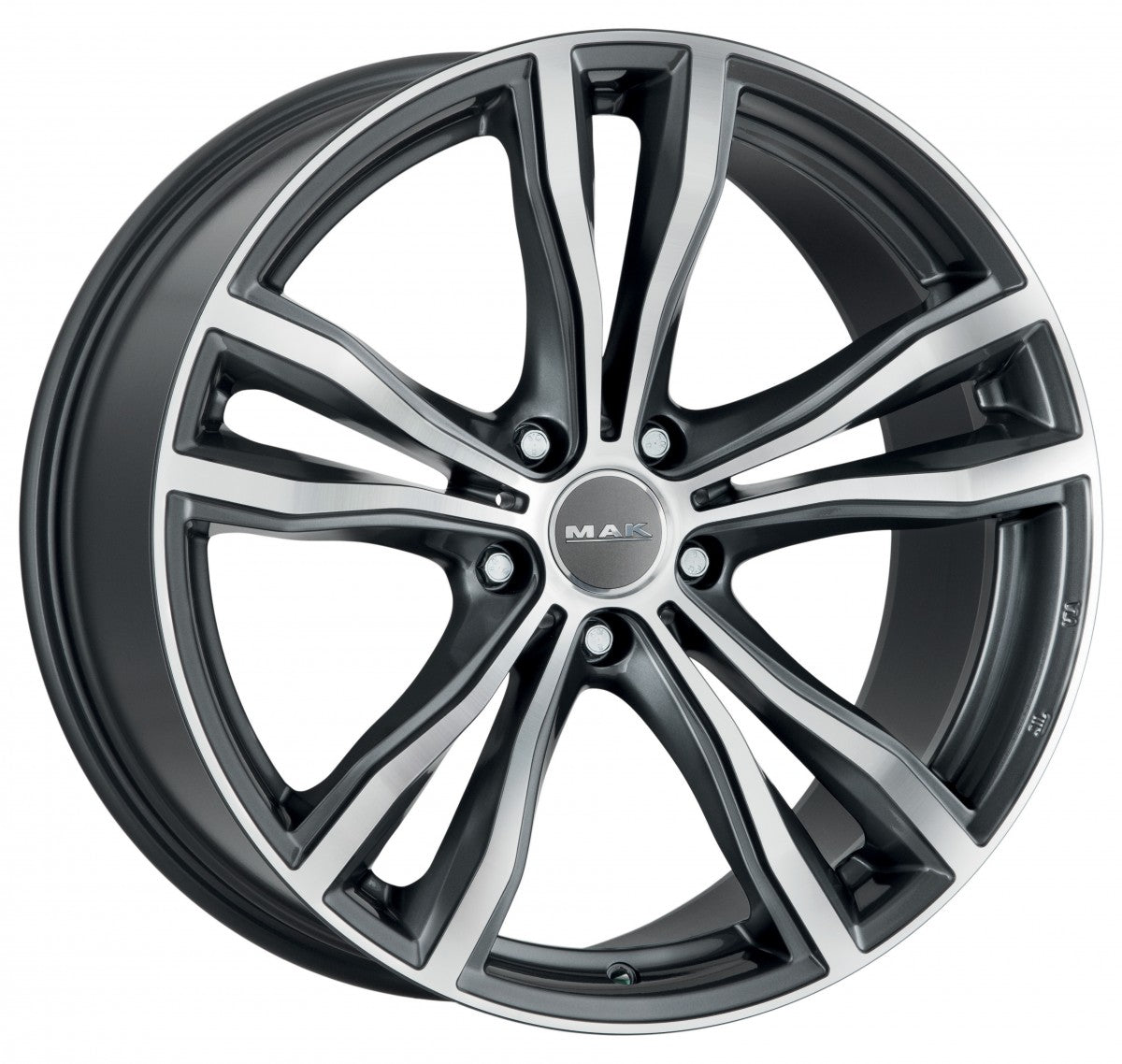 Mak X-Mode gun metallic mirror Alufelge 9.5x21 Zoll ET37 LK 5x112 ML66.6