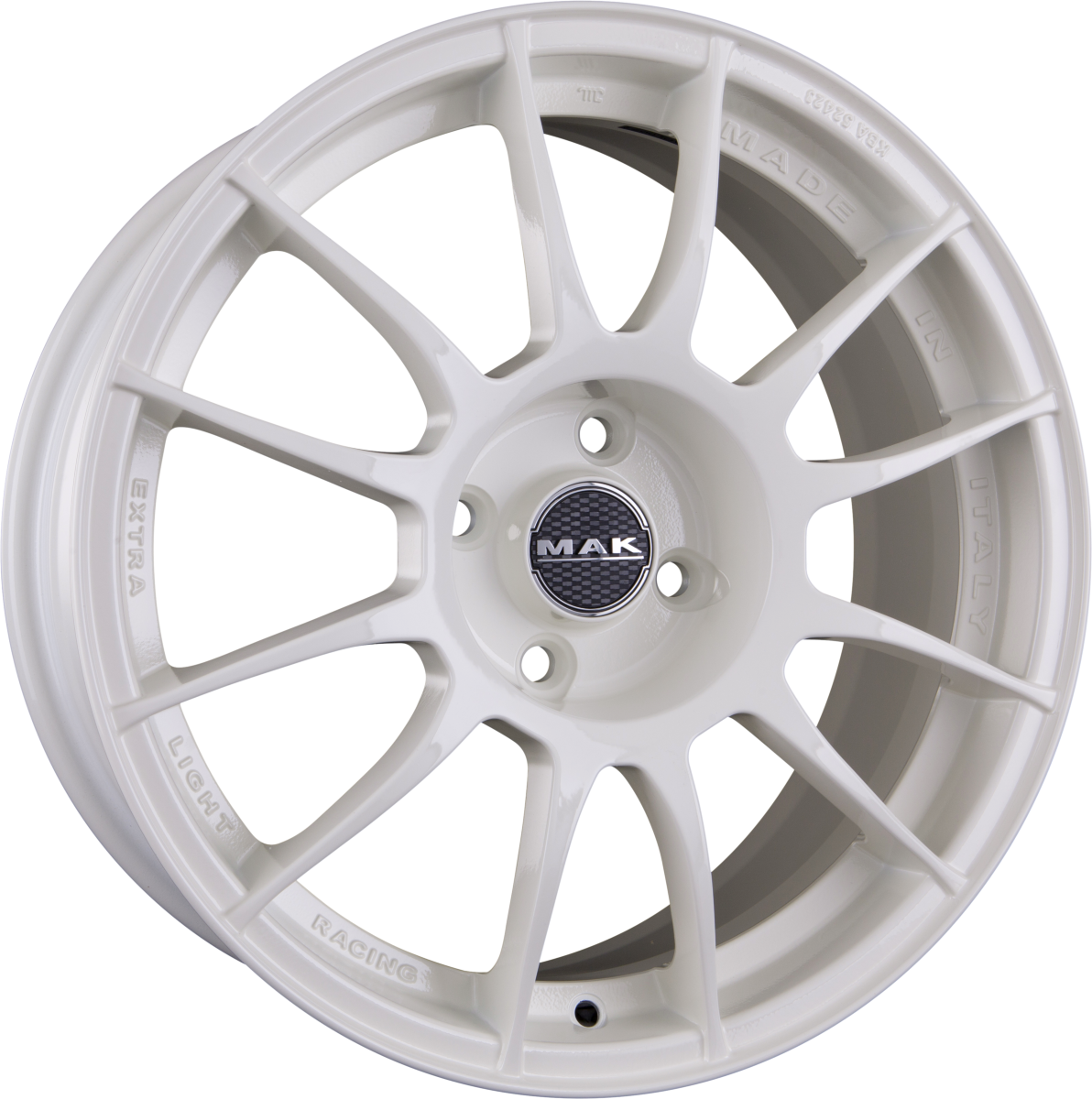 Mak XLR gloss white Alufelge 7.5x18 Zoll ET40 LK 4x100 ML72 – Bild 4