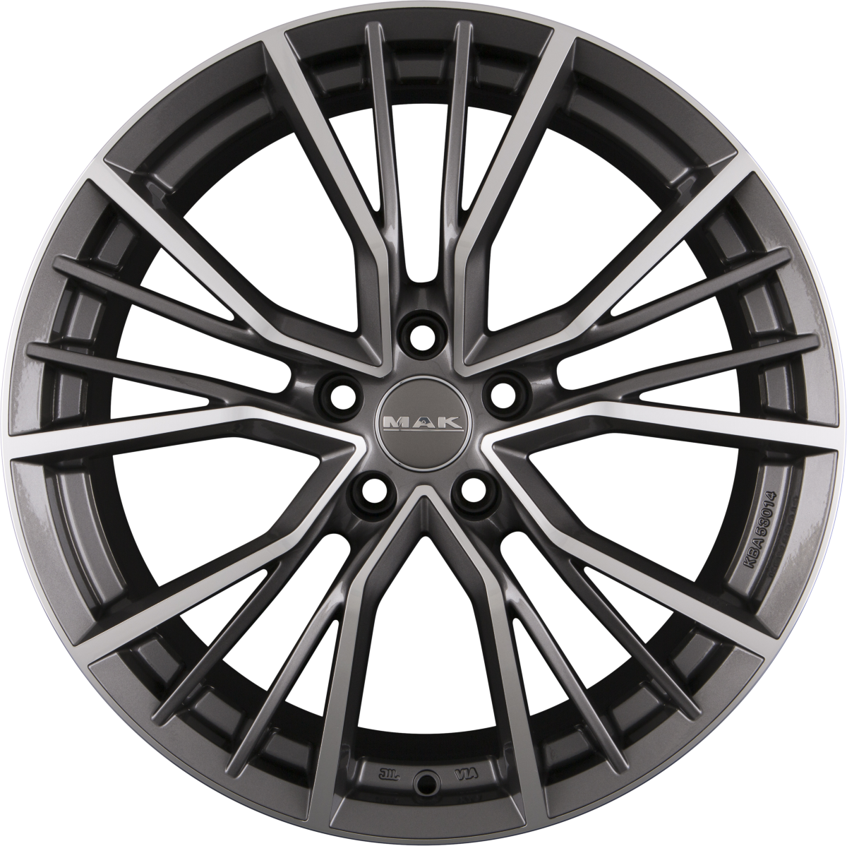 Mak Union Gun Metal Mirror Face Alufelge 8.5x19 Zoll ET42 LK 5x112 ML66.6