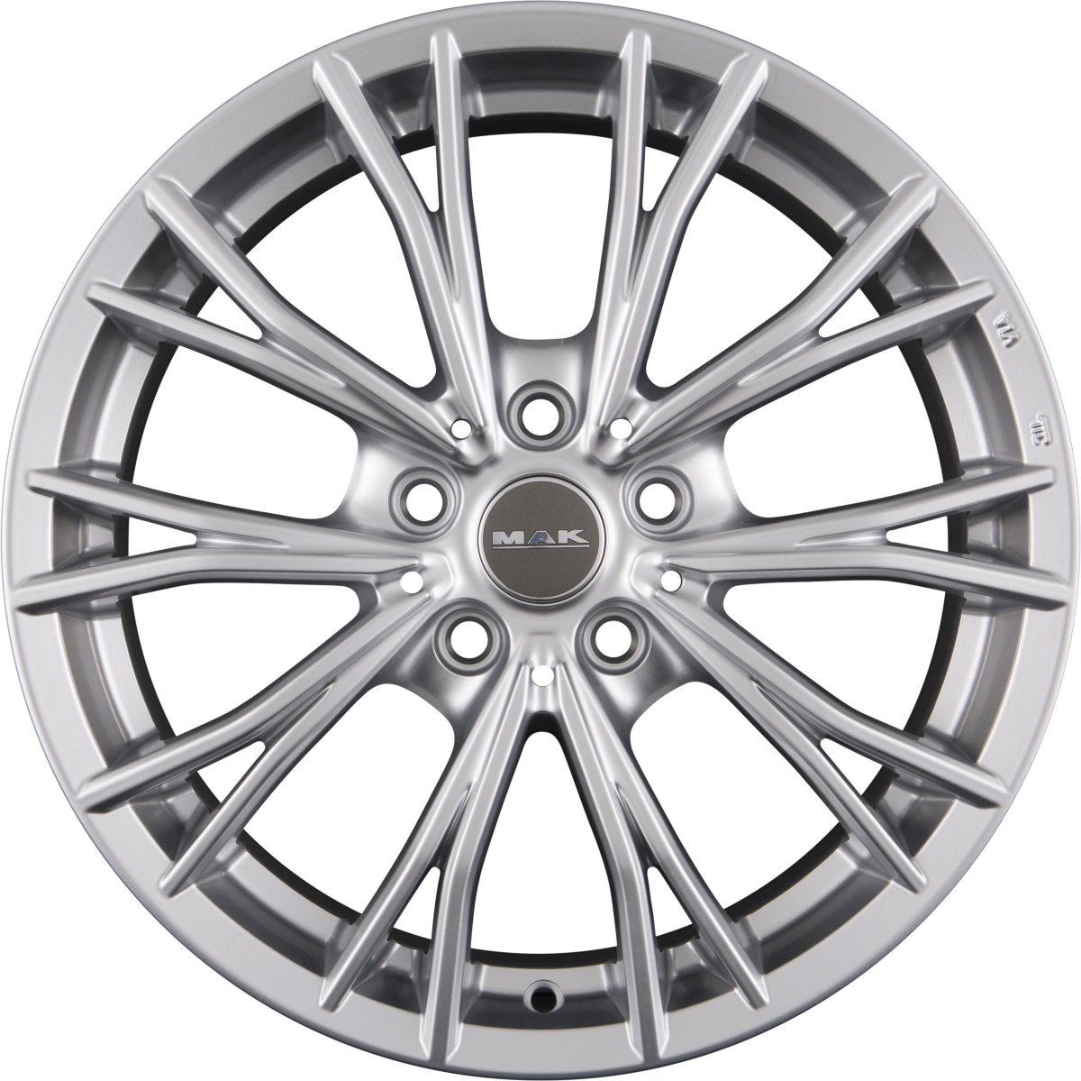 Mak Mark Silver Alufelge 8x18 Zoll ET30 LK 5x120 ML72.6