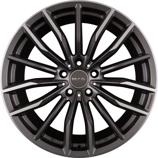 Mak Rapp Gun Metal Mirror Face Alufelge 10.5x21 Zoll ET43 LK 5x112 ML66.6