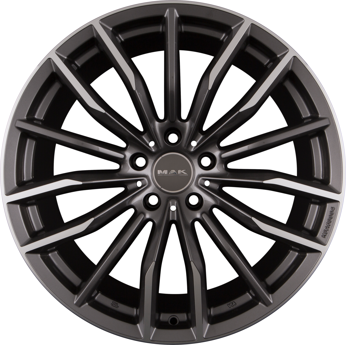 Mak Rapp Gun Metal Mirror Face Alufelge 10.5x21 Zoll ET43 LK 5x112 ML66.6