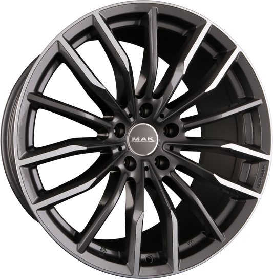 Mak Rapp Gun Metal Mirror Face Alufelge 10.5x21 Zoll ET43 LK 5x112 ML66.6 – Bild 2