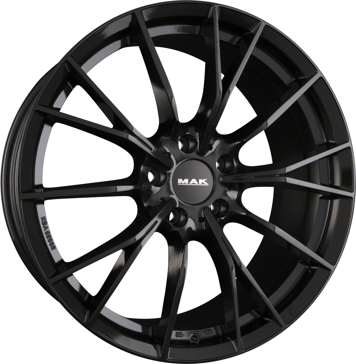 Mak Fabrik Gloss Black Alufelge 8.5x19 Zoll ET25 LK 5x112 ML66.6 – Bild 2