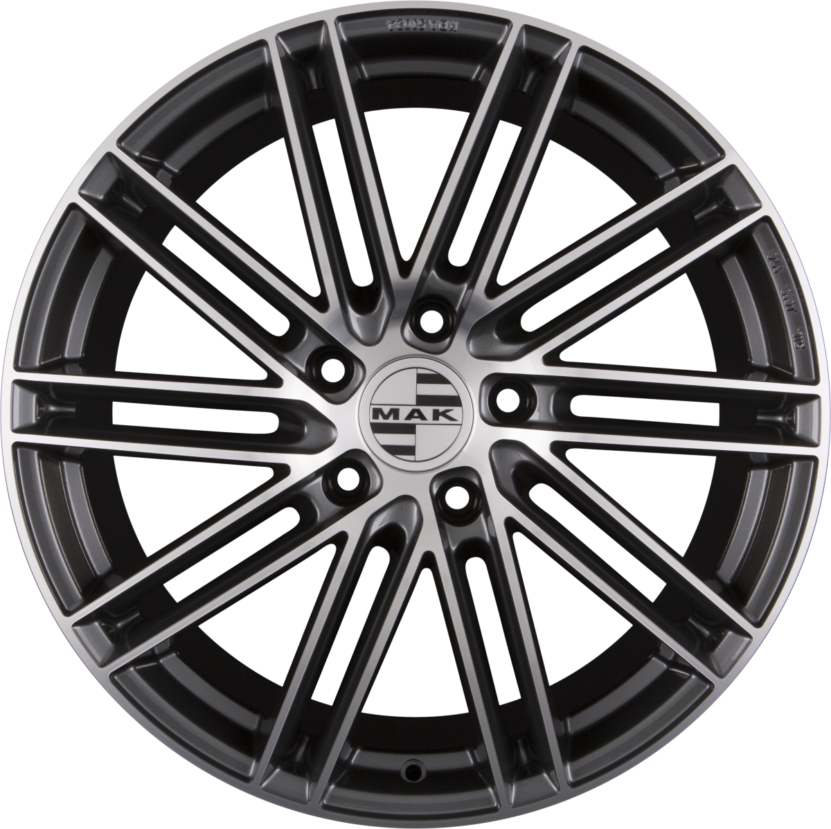 Mak Leipzig Gun Metal Mirror Face Alufelge 10x21 Zoll ET19 LK 5x112 ML66.6