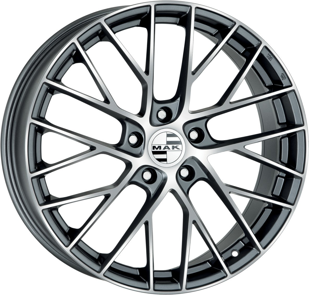 Mak Monaco-D gun metallic mirror Alufelge 11x20 Zoll ET59 LK 5x130 ML71.6