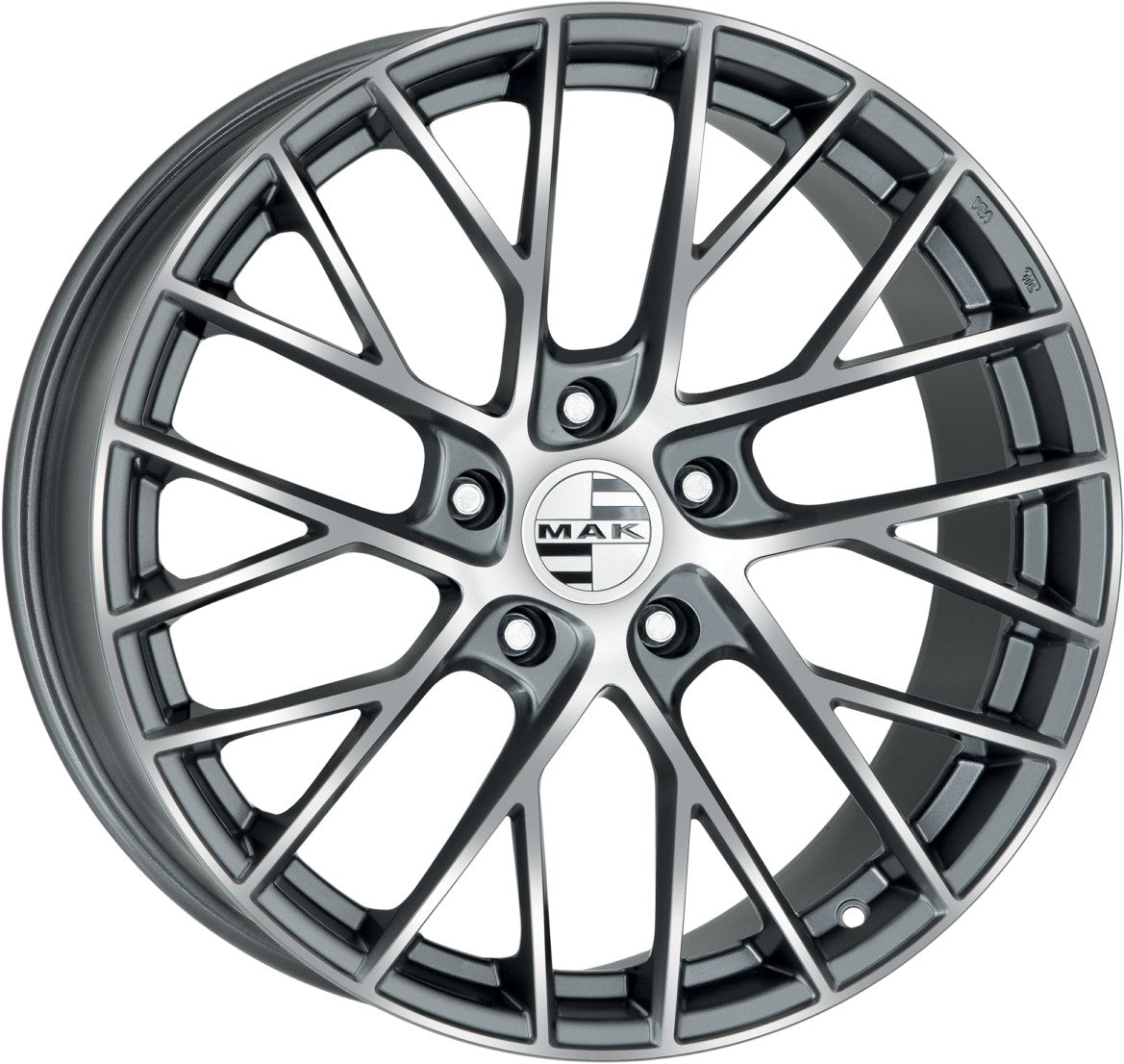 Mak Monaco gun metallic mirror Alufelge 8.5x21 Zoll ET51 LK 5x130 ML71.6