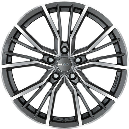 Mak Union gun metallic mirror Alufelge 8.5x21 Zoll ET33 LK 5x112 ML66.45 – Bild 2