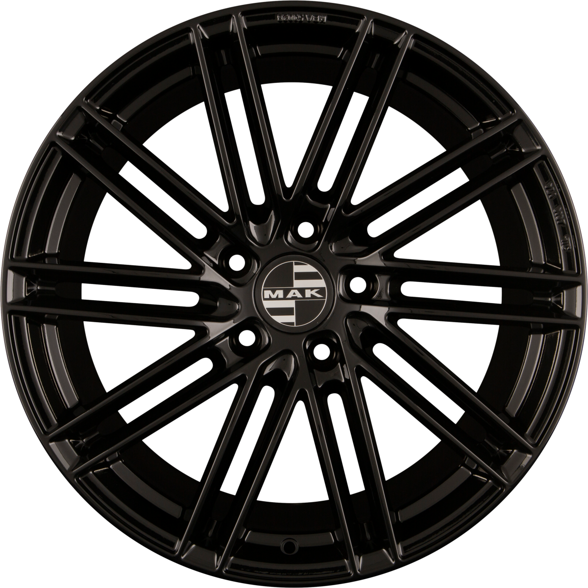 Mak Leipzig gloss black Alufelge 9.5x21 Zoll ET46 LK 5x130 ML71.6 – Bild 3