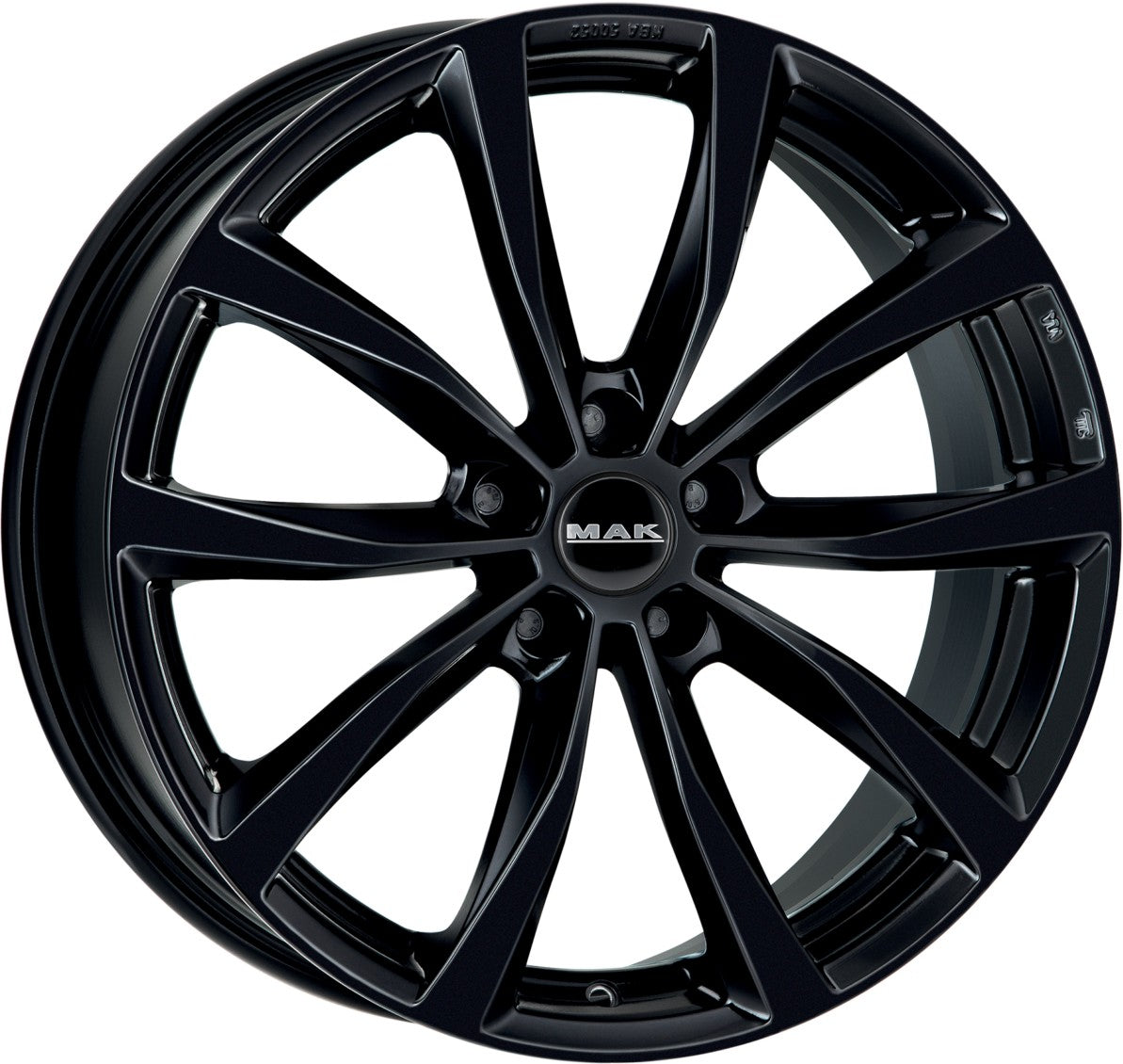 Mak Wolf gloss black Alufelge 6.5x16 Zoll ET45 LK 5x108 ML65.1