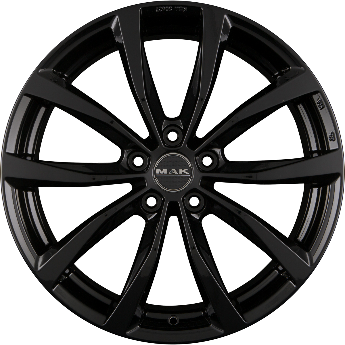 Mak Wolf gloss black Alufelge 7.5x18 Zoll ET42 LK 5x112 ML76 – Bild 3