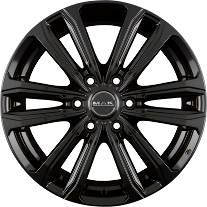Mak Safari 6 Gloss Black Alufelge 7.5x18 Zoll ET38 LK 6x139.7 ML67.1