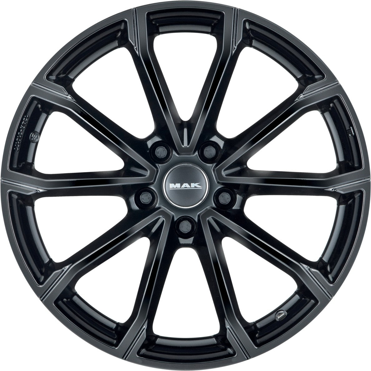 Mak DaVinci gloss black Alufelge 7x17 Zoll ET42 LK 5x108 ML65.1 – Bild 2