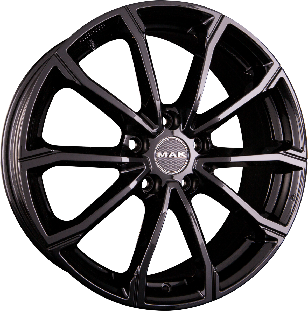 Mak Davinci Gloss Black Alufelge 7x17 Zoll ET45 LK 5x100 ML57.1 – Bild 2