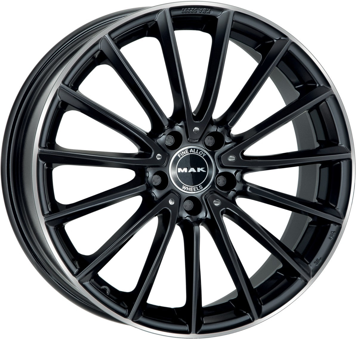 Mak Komet gloss black mirror ring Alufelge 7.5x17 Zoll ET45 LK 5x112 ML66.6