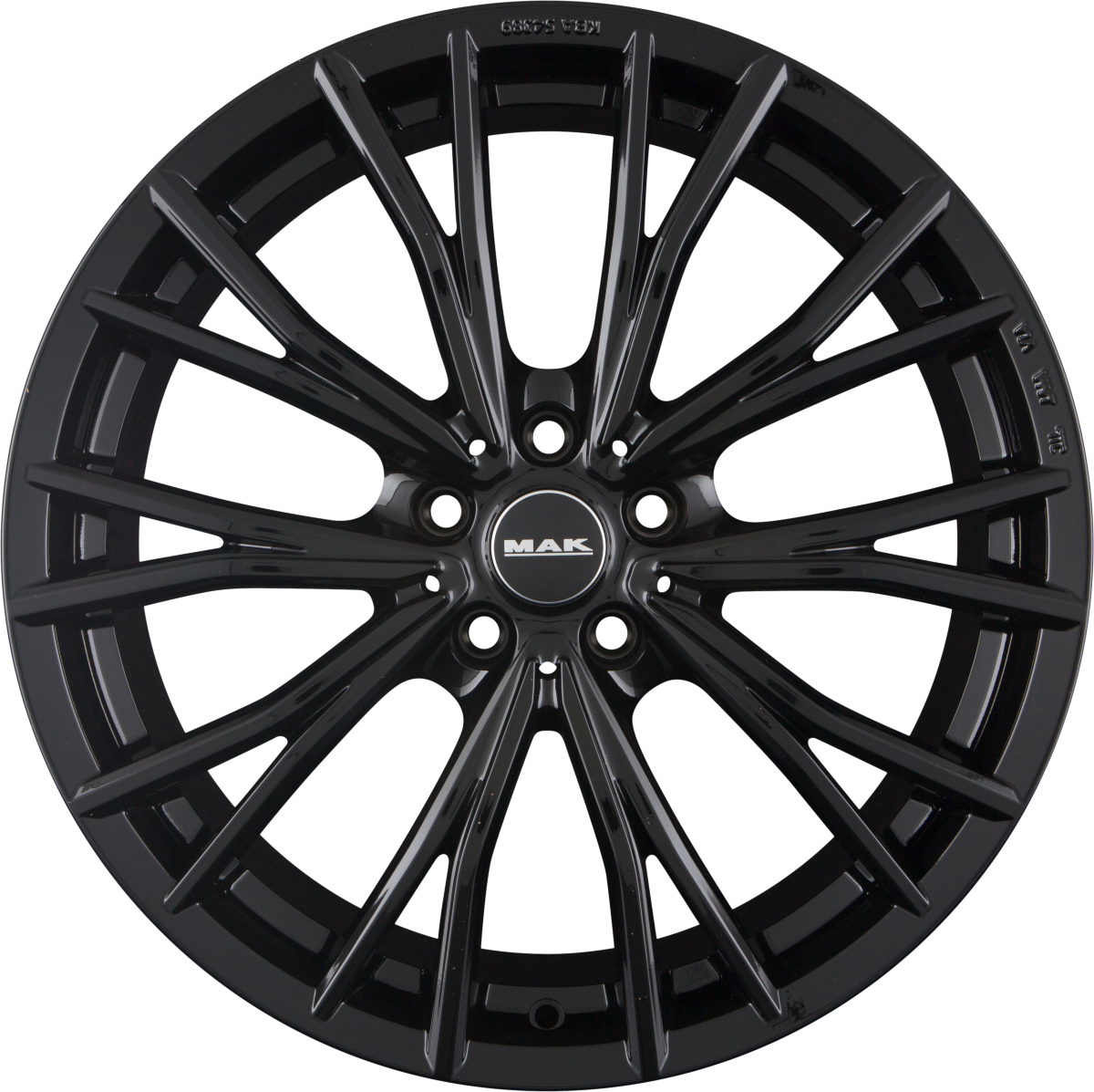 Mak Mark Gloss Black Alufelge 9.5x19 Zoll ET46 LK 5x120 ML72.6