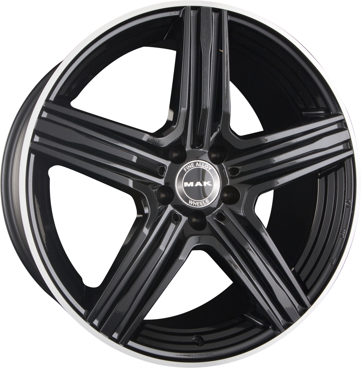 Mak Lewis Gloss Black Mirror Ring Alufelge 8x20 Zoll ET40 LK 5x112 ML66.6 – Bild 2