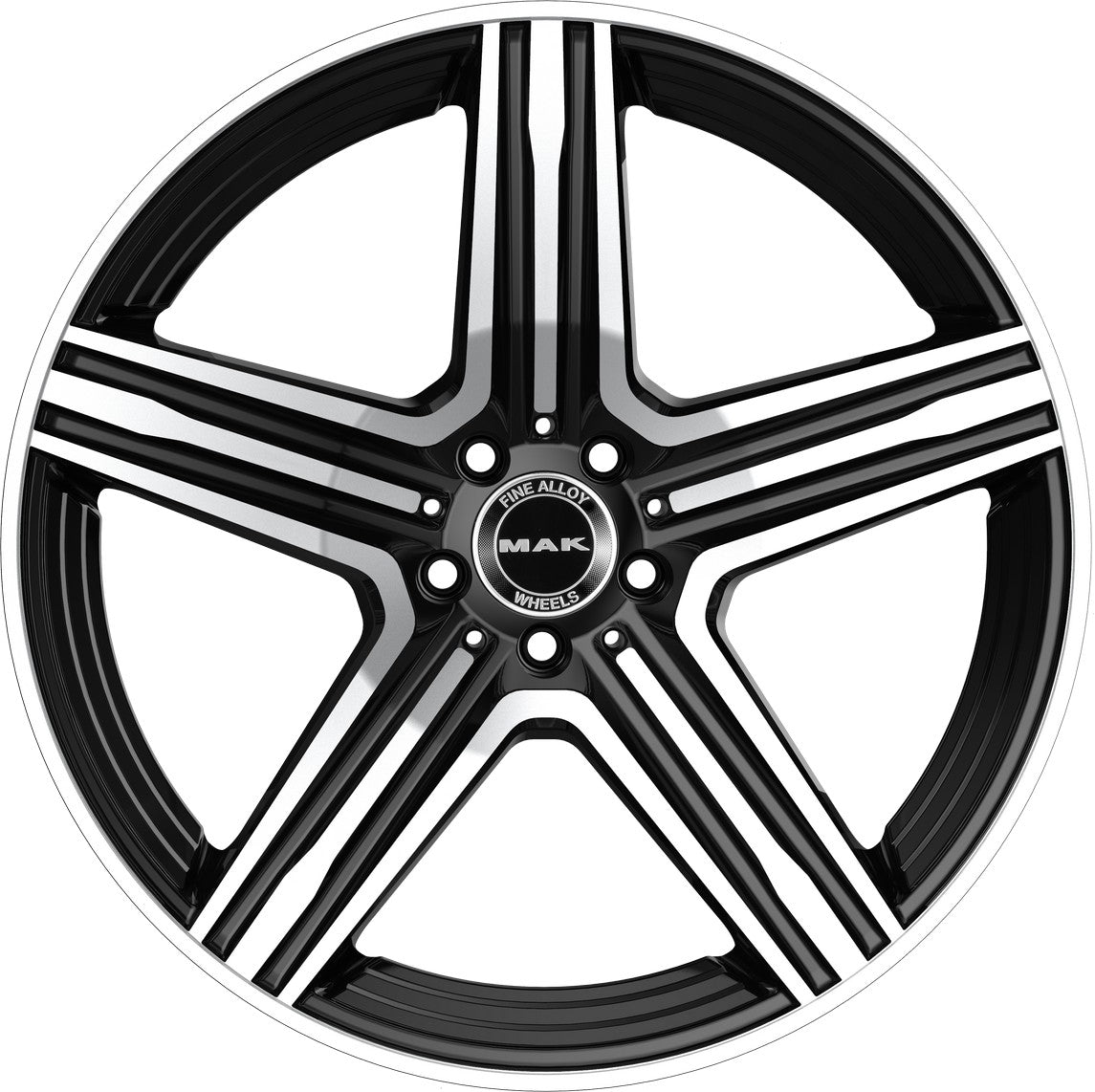 Mak Lewis-D black mirror Alufelge 11x21 Zoll ET55 LK 5x112 ML66.6 – Bild 2
