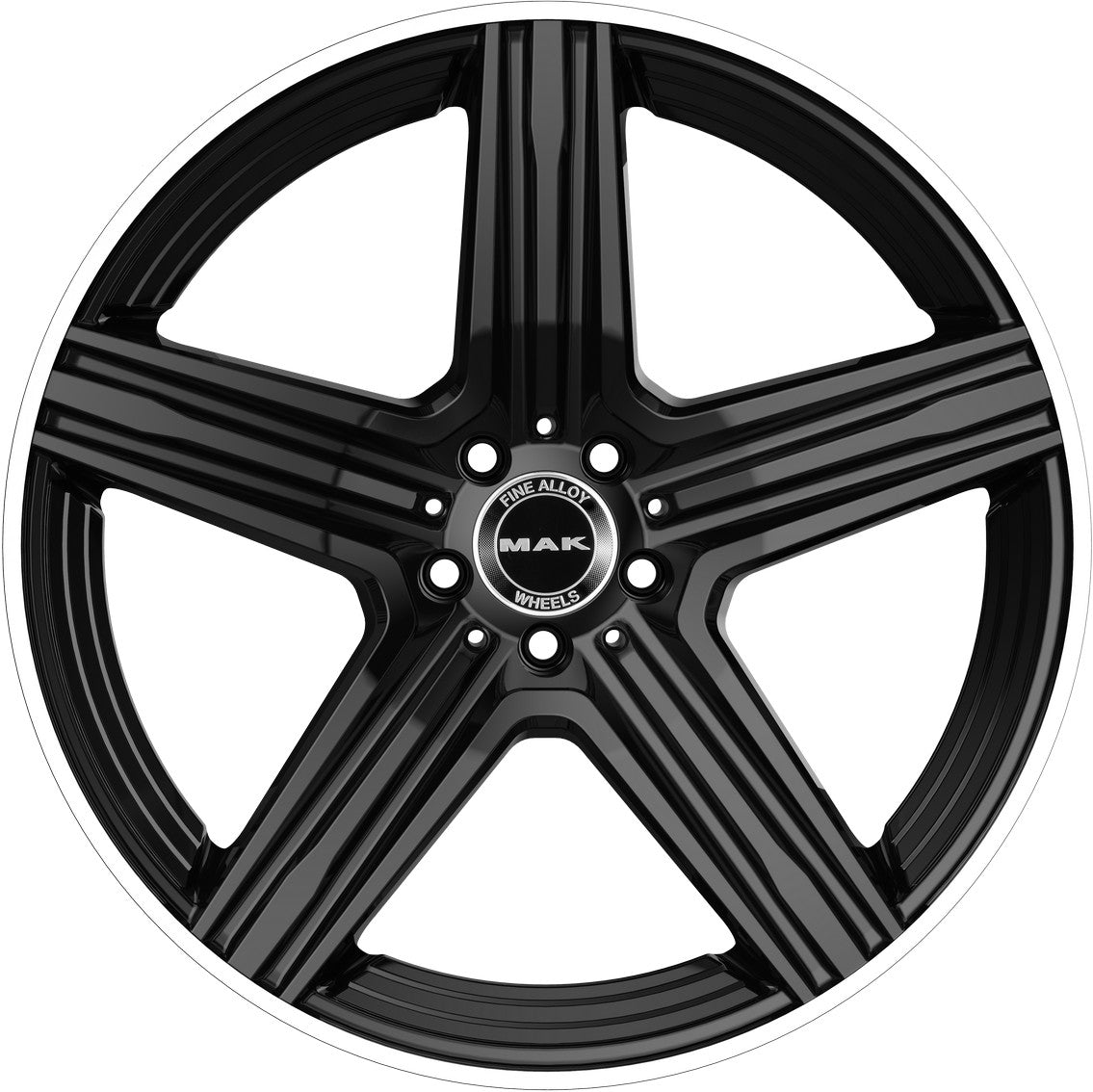 Mak Lewis-D gloss black mirror ring Alufelge 11x21 Zoll ET38 LK 5x112 ML66.6 – Bild 2