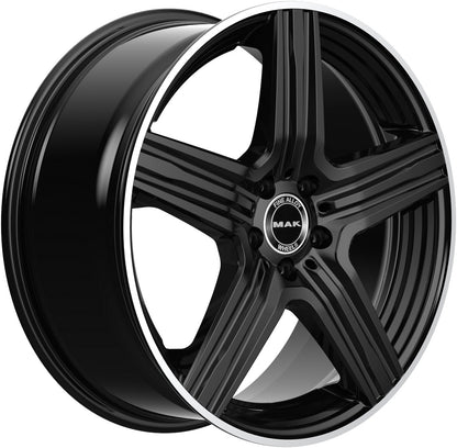 Mak Lewis gloss black mirror ring Alufelge 8x19 Zoll ET20 LK 5x112 ML66.6 – Bild 3