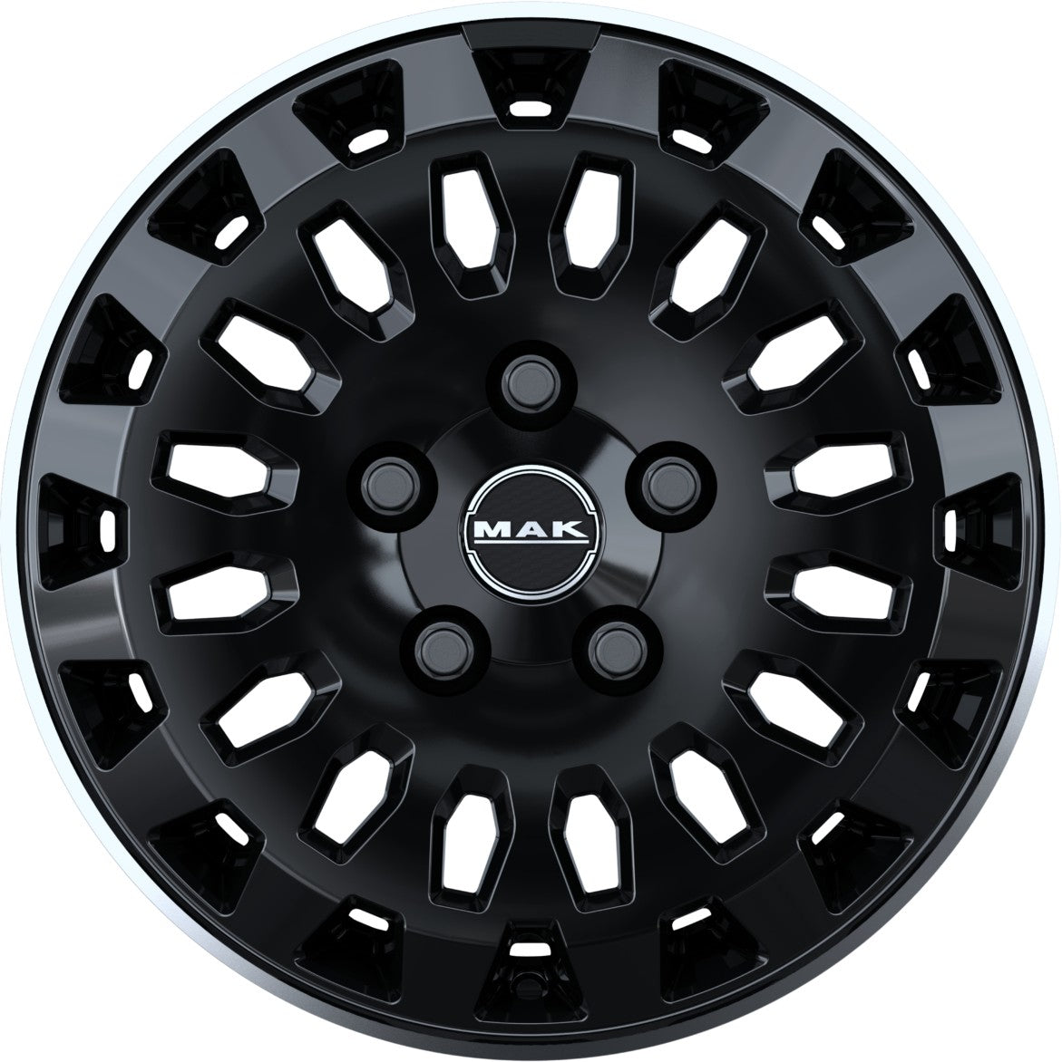 Mak Overland gloss black mirror ring Alufelge 7x17 Zoll ET45 LK 5x118 ML71.1 – Bild 2