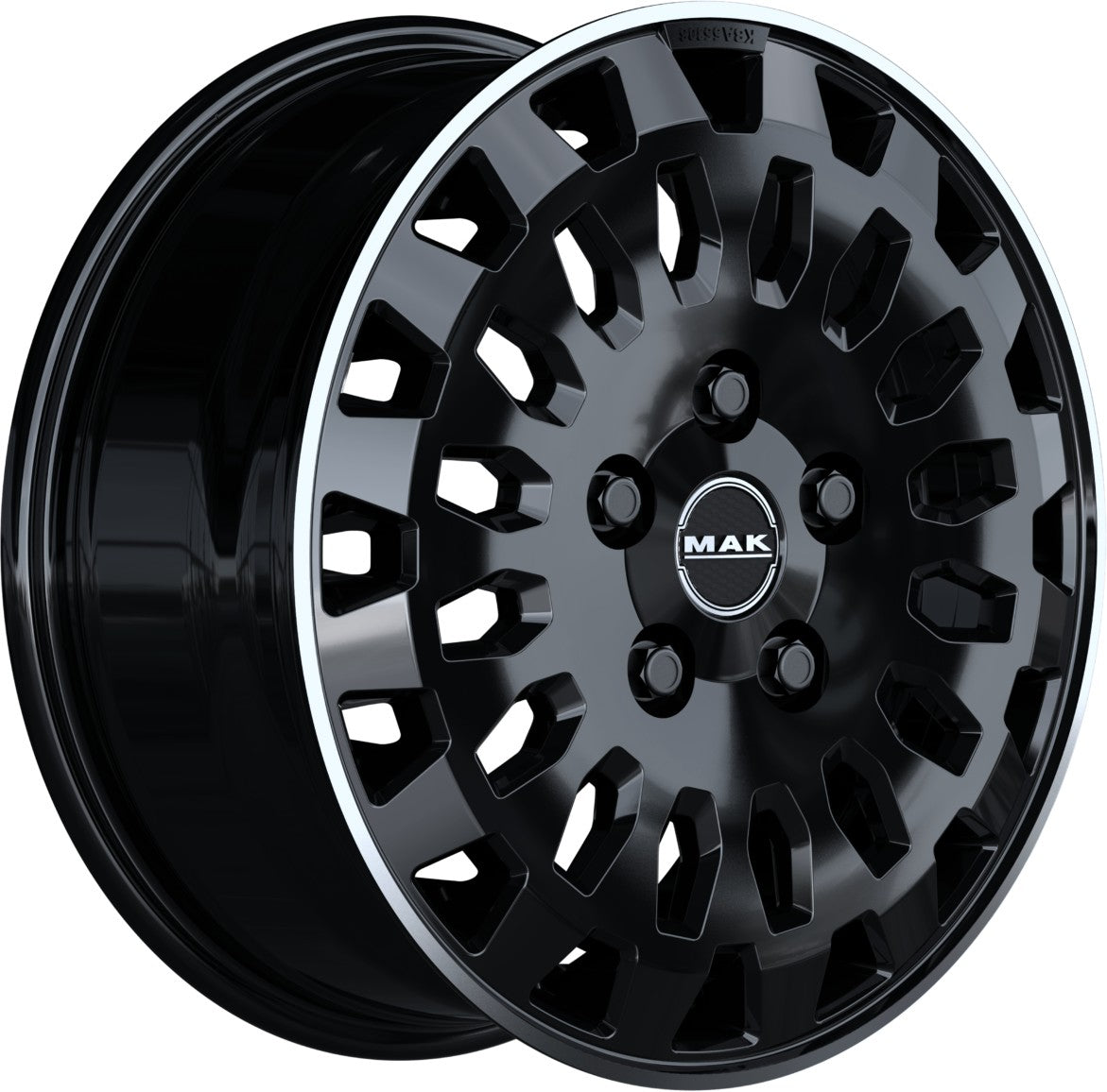 Mak Overland gloss black mirror ring Alufelge 7x17 Zoll ET45 LK 5x118 ML71.1 – Bild 3