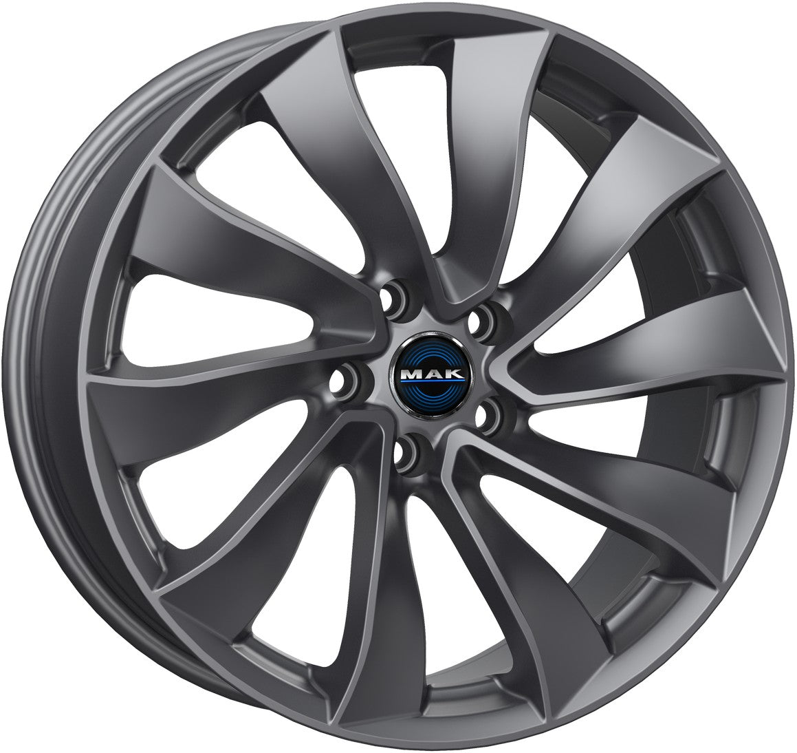 Mak Solar gloss gun metallic Alufelge 8.5x18 Zoll ET38 LK 5x114.3 ML64.1