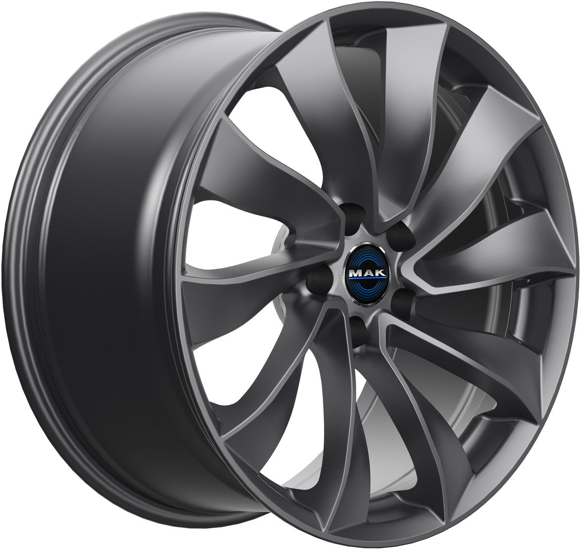 Mak Solar gloss gun metallic Alufelge 8.5x18 Zoll ET38 LK 5x114.3 ML64.1 – Bild 3