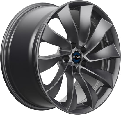 Mak Solar gloss gun metallic Alufelge 8.5x18 Zoll ET38 LK 5x114.3 ML64.1 – Bild 3