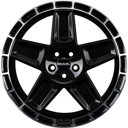 Mak Trek Gloss Black Mirror Ring Alufelge 9x20 Zoll ET25 LK 5x130 ML84.1